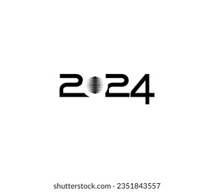 2024 Design Illustration, flat, simple, memorable and eye catching, can use for Calendar Design, Website, News, Content, Infographic or Graphic Design Element. Vector Illustration