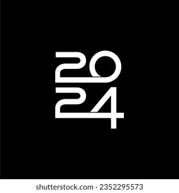 2024 Design Illustration, flat, simple, memorable and eye catching, can use for Calendar Design, Website, News, Content, Infographic or Graphic Design Element. Vector Illustration