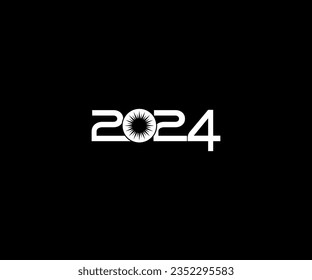 2024 Design Illustration, flat, simple, memorable and eye catching, can use for Calendar Design, Website, News, Content, Infographic or Graphic Design Element. Vector Illustration