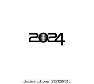 2024 Design Illustration, flat, simple, memorable and eye catching, can use for Calendar Design, Website, News, Content, Infographic or Graphic Design Element. Vector Illustration