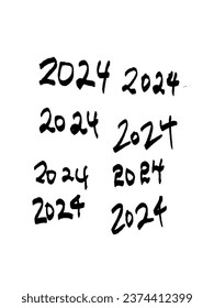 2024 design vector graphic modern calendar template