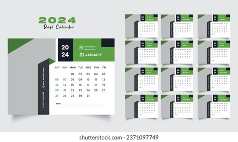 2024 desk calendar design template