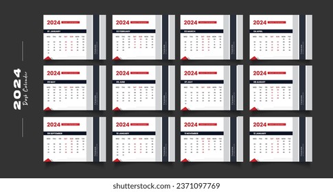 2024 desk calendar design template