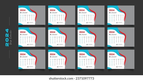 2024 desk calendar design template