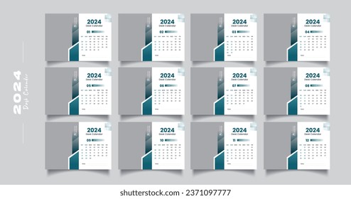 Design-Vorlage für den Schreibtischkalender 2024