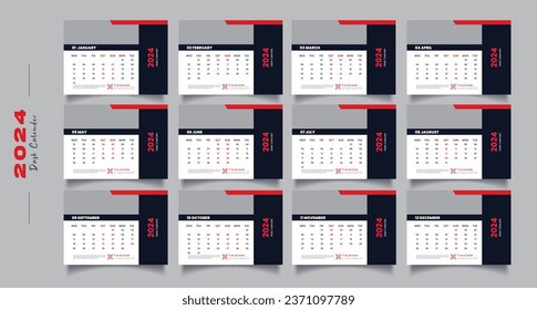 2024 desk calendar design template