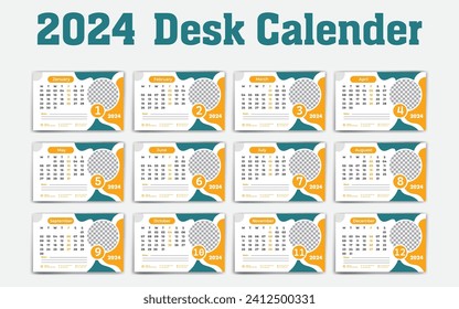 2024 Desk Calender design template 