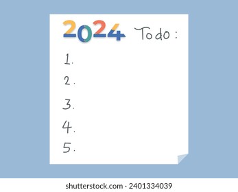 2024 To do list icon with hand drawn text. business diary. stationery notebook