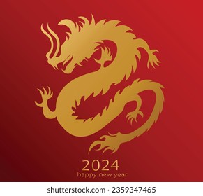2024 dragon vector. happy new year dragon vector