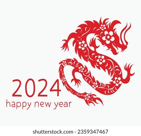 2024 dragon vector. happy new year dragon vector