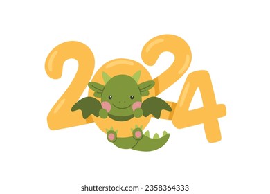 2024 dragon year vector illustration