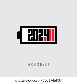 2024 The Final Charge! A witty take on New Year's resolutions. This minimalist design captures bidding farewell to the old and embracing the new. Perfect for social media, cards and year-end campaigns