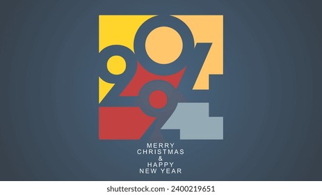 2024 font design for New Year's Day , on background , Number design template,  Vector illustration EPS 10