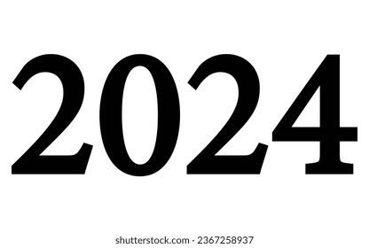 2024 front icon for new year poster or card, celebrate new year 2024, front for new year 2024, easily editable icon for your design, vector art illustration