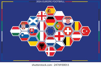 2024 Germany. European Football participants Flags