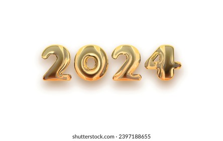 2024 golden 3d design. happy new year 2024 gold text effect. 3d effect and 3d happy new year, 3d background