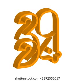 2024 happy new year 3d vector illustration eps