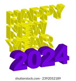 2024 happy new year 3d vector illustration eps