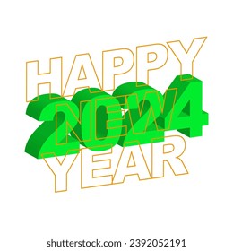 2024 happy new year 3d vector illustration eps