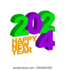 2024 happy new year 3d vector illustration eps