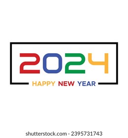 2024. Happy New Year. Abstract numbers with color vector illustration. Holiday design for greeting cards, invitations, calendars, etc. vector stock illustration. happy  December celebration.