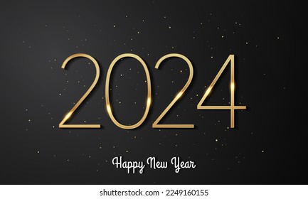 2024 Happy New Year Background Design. Greeting Card, Banner, Poster. Vector Illustration.