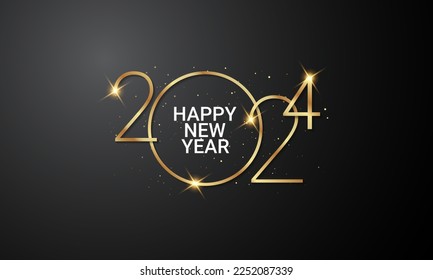 2024 Happy New Year Background Design. Greeting Card, Banner, Poster. Vector Illustration.