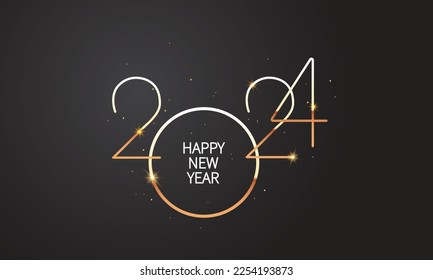2024 Happy New Year Background Design. Greeting Card, Banner, Poster. Vector Illustration.
