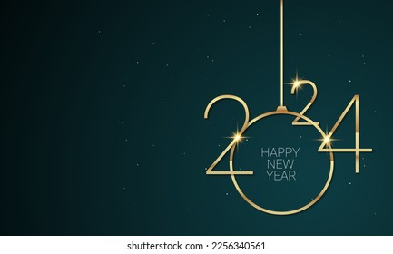 2024 Happy New Year Background Design. Greeting Card, Banner, Poster. Vector Illustration.