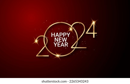 2024 Happy New Year Background Design. Greeting Card, Banner, Poster. Vector Illustration.