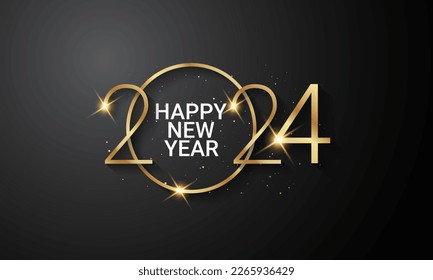 2024 Happy New Year Background Design. Greeting Card, Banner, Poster. Vector Illustration.