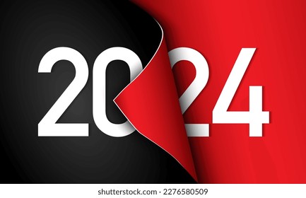 2024 Happy New Year Background Design. Greeting Card, Banner, Poster. Vector Illustration.