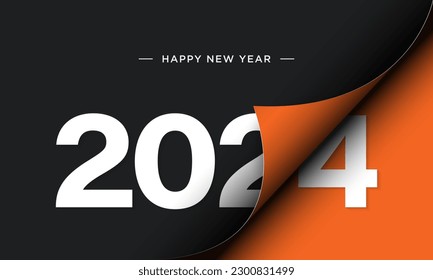 2024 Happy New Year Background Design. Greeting Card, Banner, Poster. Vector Illustration.