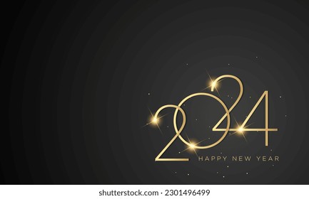 2024 Happy New Year Background Design. Greeting Card, Banner, Poster. Vector Illustration.