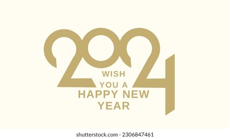  2024 Happy New Year Background Design. Greeting Card, Banner, Poster. Vector Illustration.