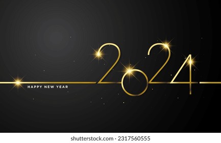 2024 Happy New Year Background Design. Greeting Card, Banner, Poster. Vector Illustration.