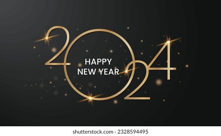 2024 Happy New Year Background Design. Greeting Card, Banner, Poster. Vector Illustration.