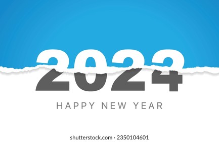 2024 - Happy New Year Background Design. Grußkarte, Banner, Poster. Vektorgrafik.