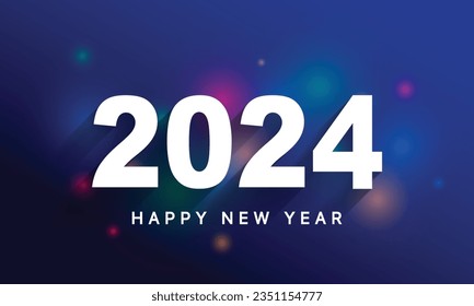 2024 Happy New Year Background Design. Greeting Card, Banner, Poster. Vector Illustration.