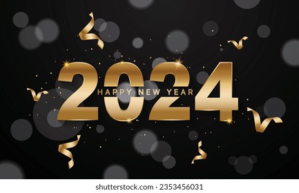 2024 Happy New Year Background Design. Greeting Card, Banner, Poster. Vector Illustration.