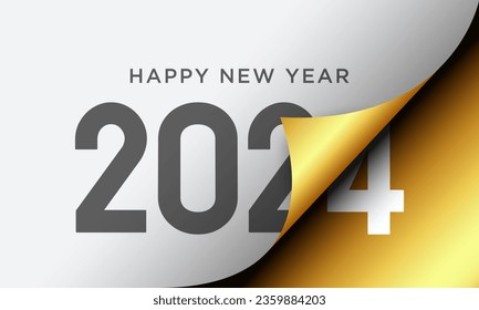 2024 Happy New Year Background Design. Greeting Card, Banner, Poster. Vector Illustration.