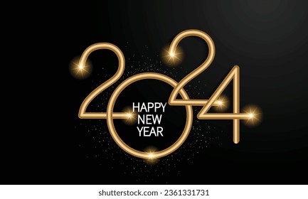 2024 Happy New Year Background Design. Greeting Card, Banner, Poster. Vector Illustration.