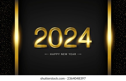 2024 Happy New Year Background Design. Greeting Card, Banner, Poster. Vector Illustration.