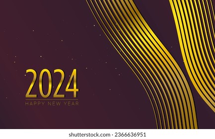 2024 Happy New Year Background Design. Greeting Card, Banner, Poster. Vector Illustration.