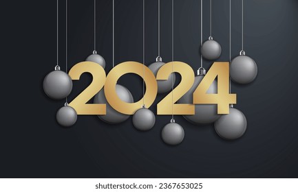 2024 Happy New Year Background Design. Greeting Card, Banner, Poster. Vector Illustration.
