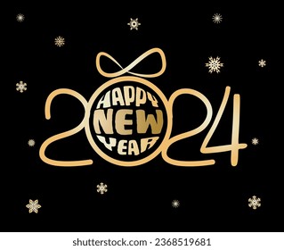 2024 Happy New Year background. Vector illustration