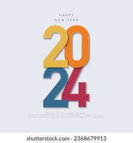 2024 Happy New Year Background Design. 2024 Number Design. Banner, Poster, Greeting Card. Vector Illustration.