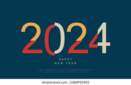 2024 Happy New Year Background Design. Greeting Card, Banner, Poster. Vector Illustration.