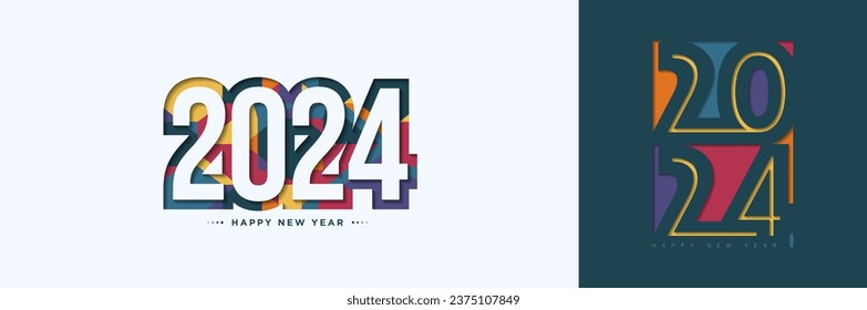 2024 Happy New Year Background Design. Premium Vector Design for Banner, Poster, Greeting Card. Vector Illustration.