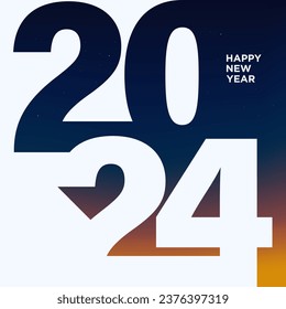 2024 Happy New Year Background Design. Banner, Poster, Greeting Card. Vector Illustration.